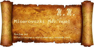 Miserovszki Mánuel névjegykártya